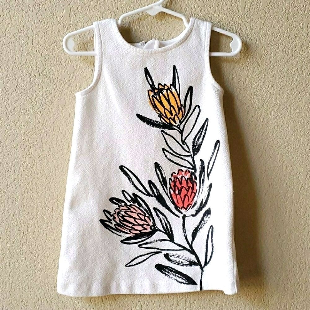 Oshkosh white floral dress 2T cotton spring summer Easter